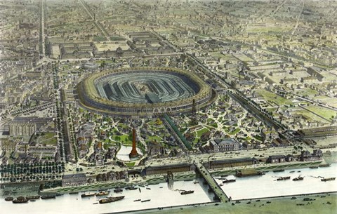 Framed Birds Eye View Of The Universal Exposition In Paris 1867 Print