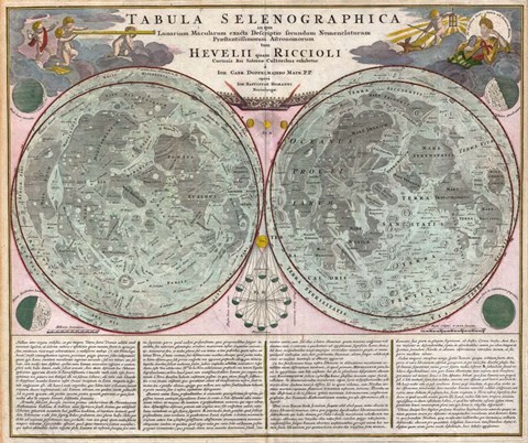 Framed Map Of The Moon-Geographicus-Tabula Selenographica Moon Doppelmayr 1707 Print