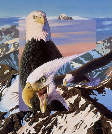 Framed Screaming Eagles Print