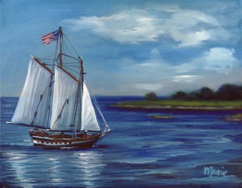 Framed Flag On Parade Print