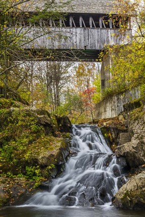 Framed Mill Bridge Waterfall Print