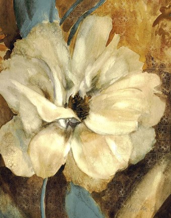 Framed Cream Flower 1 Print