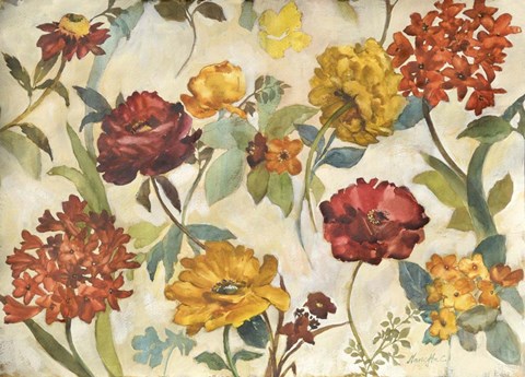 Framed Layered Flowers Print