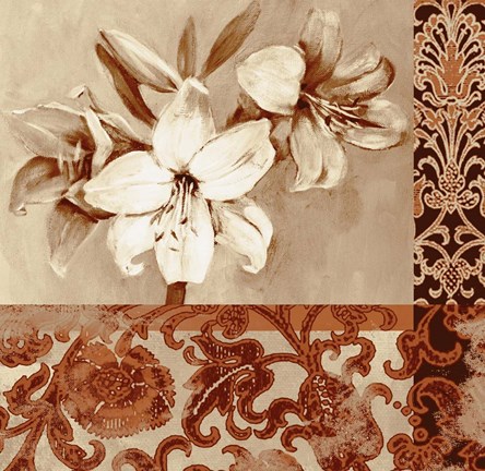 Framed Portret Of White Lily Print