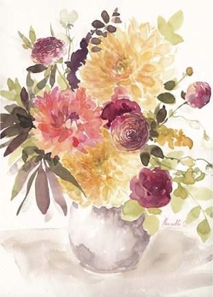 Framed Delicate Flowers 1 Print