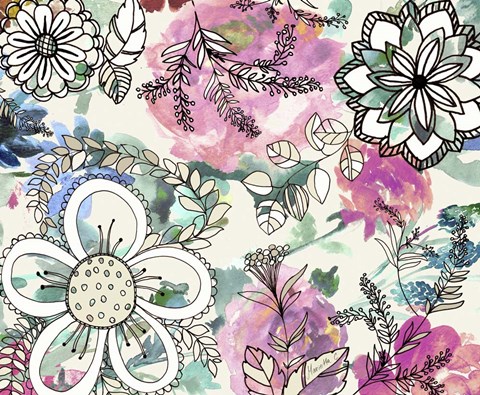 Framed Graphic Flowers Print