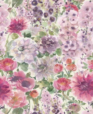 Framed Holly Hocks All Over 2 Print