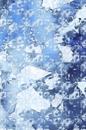 Framed Indigo 3 Tie Dye Print