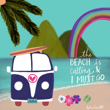 Framed Beach is Calling Print