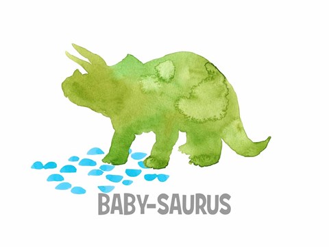 Framed Babysaurus Triceratops Print