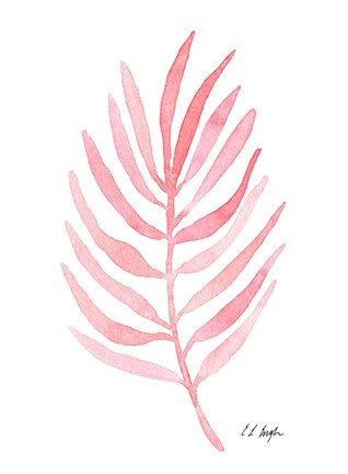 Framed Pink Palm Leaf I Print