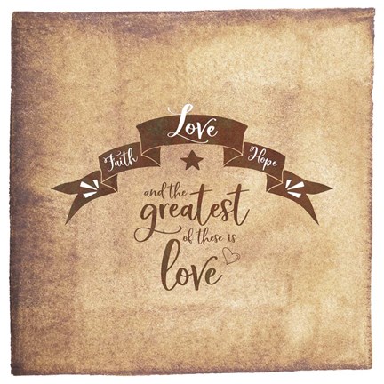Framed Faith Hope Love Banner Print