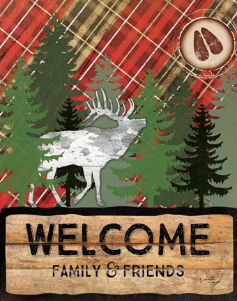 Framed Cabin Welcome Plaid II Print