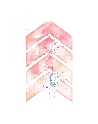 Framed Pink Geometric Arrow Print