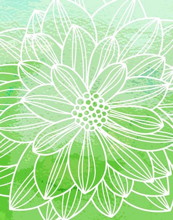 Framed Flower Outline III Print