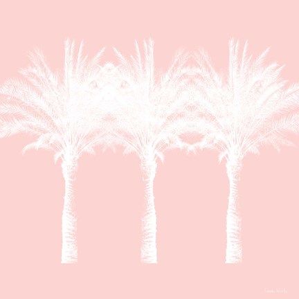 Framed White and Pink Palm Trees Print