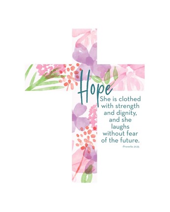 Framed Hope Cross Proverb Print
