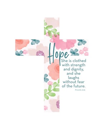Framed Hope Cross Proverb II Print