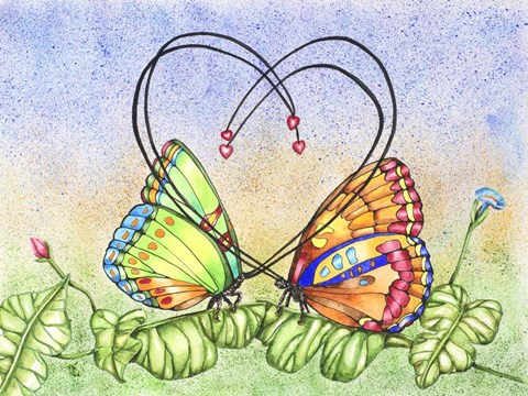 Framed Lovely Butterflies Print