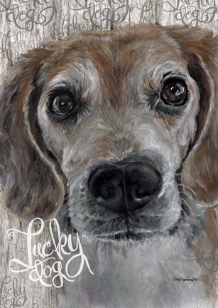Framed Lucky Dog Beagle Print