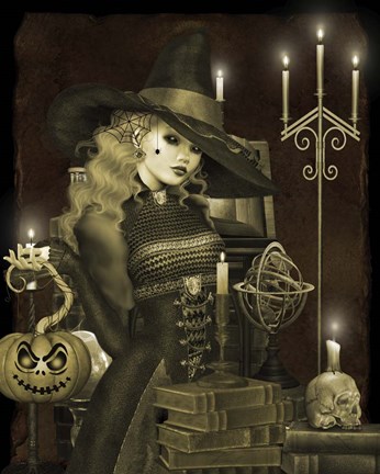 Framed Halloween Graveyard - E Print