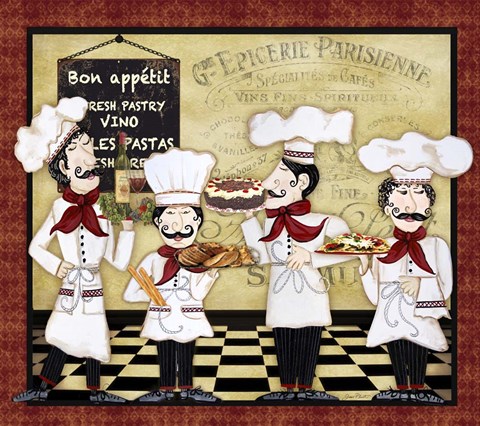 Framed French Chefs Print
