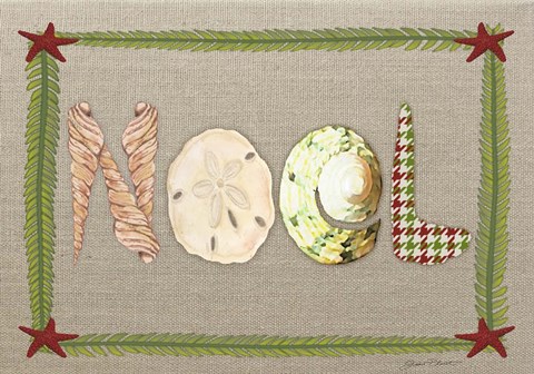 Framed Beachy Christmas - Noel Print