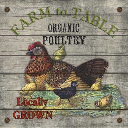 Framed Farm to Table - Poultry Print