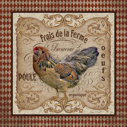 Framed Old World Poule A Print