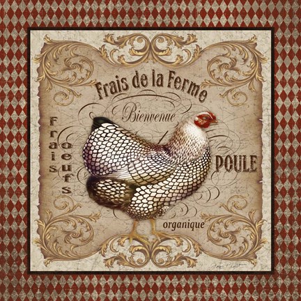 Framed Old World Poule B Print