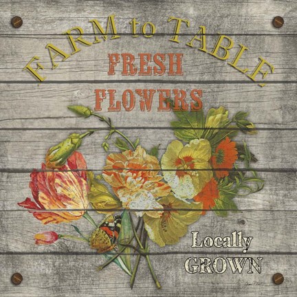 Framed Farm to Table - Fresh Flowers Print