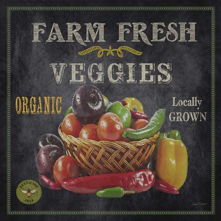 Framed Farm Fresh Veggies Print