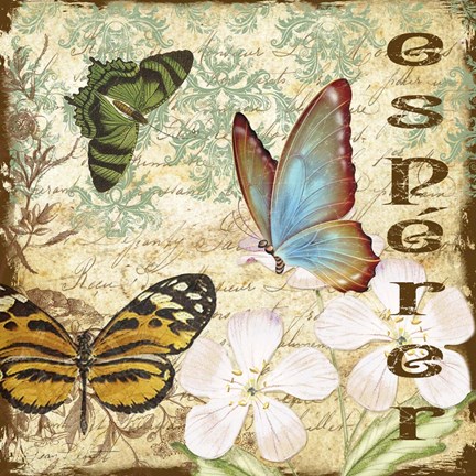 Framed Inspirational Butterflies 1 Print