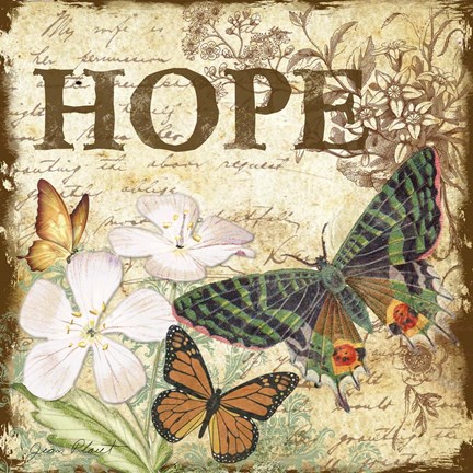 Framed Inspirational Butterflies - Hope Print