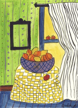 Framed Bowl of Oranges and Lemons Print