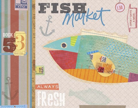 Framed Coastal Collage 2 Print