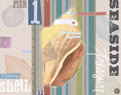 Framed Coastal Collage 3 Print