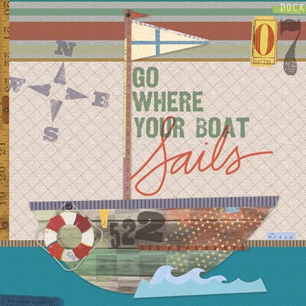 Framed Coastal Collage 10 Print