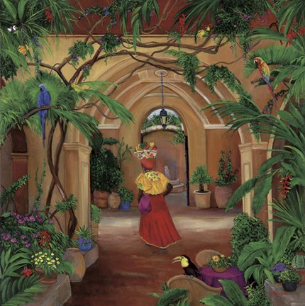 Framed Columbian Fruit Woman Print