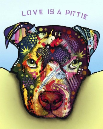Framed Love Is A Pittie Print