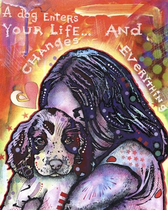 Framed Dog Changes Everything Print