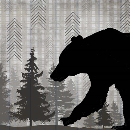 Framed Blue Bear Lodge Sign 5 Print