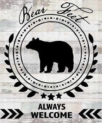 Framed Blue Bear Lodge Sign 9 Print