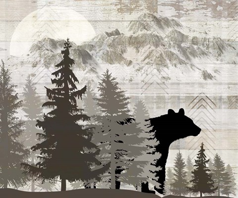 Framed Blue Bear Lodge Sign 14 Print