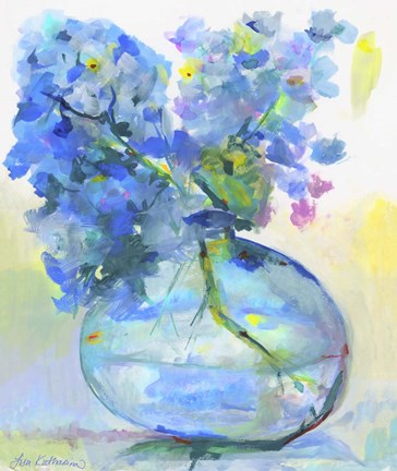 Framed Hydrangea In Fish Bowl Print