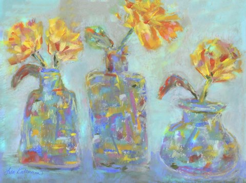 Framed Nina&#39;s Three Bud Vases Print