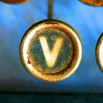 Framed Letter V of Typewriter 'LOVE' Print