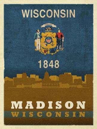 Framed Madison Flag Print