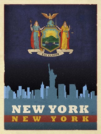 Framed NYC flag Print