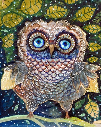 Framed Collage Owl Print